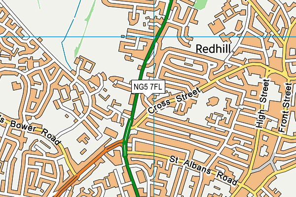 NG5 7FL map - OS VectorMap District (Ordnance Survey)