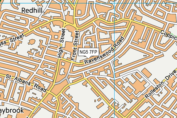 NG5 7FP map - OS VectorMap District (Ordnance Survey)