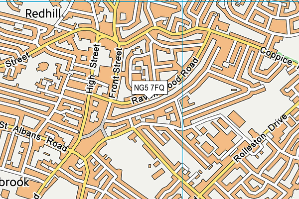 NG5 7FQ map - OS VectorMap District (Ordnance Survey)