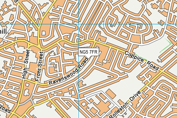 NG5 7FR map - OS VectorMap District (Ordnance Survey)