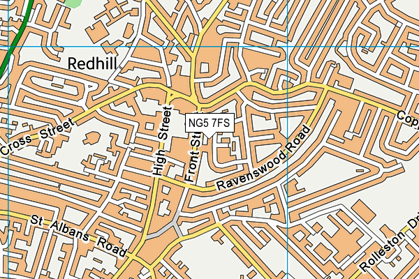 NG5 7FS map - OS VectorMap District (Ordnance Survey)