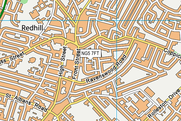 NG5 7FT map - OS VectorMap District (Ordnance Survey)
