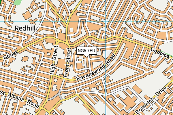 NG5 7FU map - OS VectorMap District (Ordnance Survey)