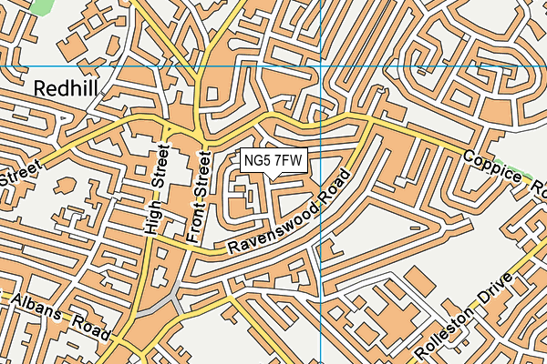 NG5 7FW map - OS VectorMap District (Ordnance Survey)