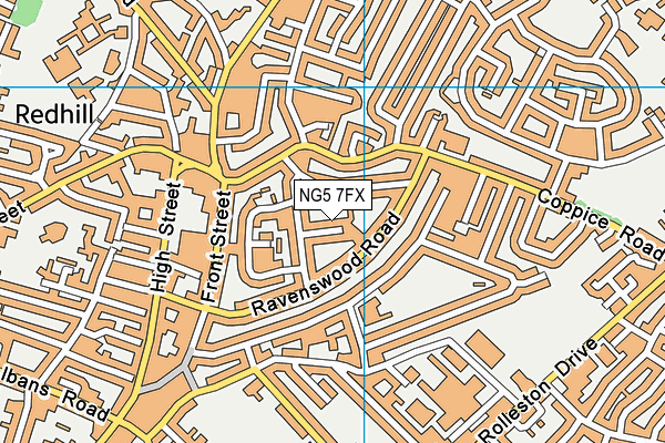 NG5 7FX map - OS VectorMap District (Ordnance Survey)