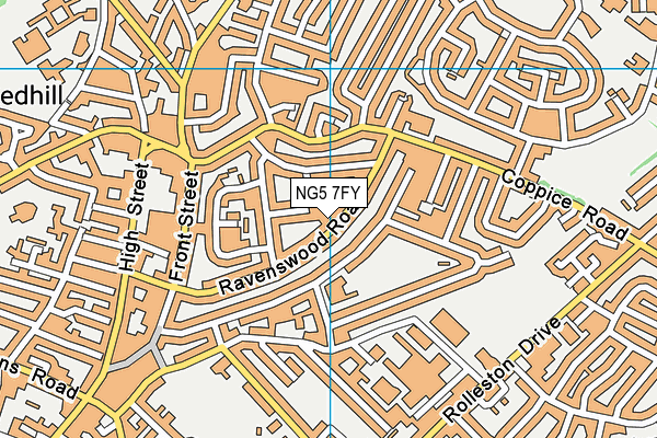 NG5 7FY map - OS VectorMap District (Ordnance Survey)