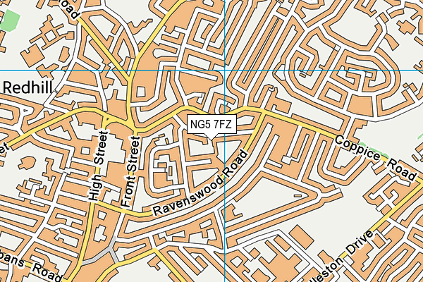 NG5 7FZ map - OS VectorMap District (Ordnance Survey)