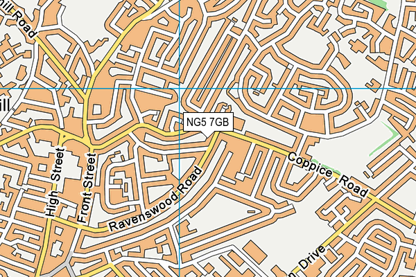 NG5 7GB map - OS VectorMap District (Ordnance Survey)