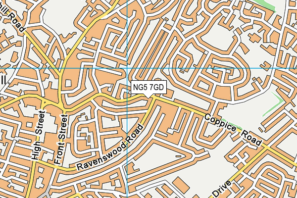 NG5 7GD map - OS VectorMap District (Ordnance Survey)