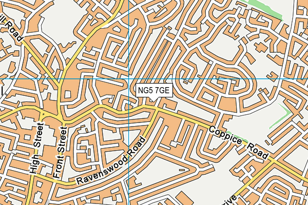 NG5 7GE map - OS VectorMap District (Ordnance Survey)