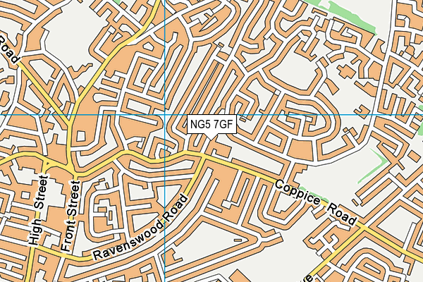 NG5 7GF map - OS VectorMap District (Ordnance Survey)