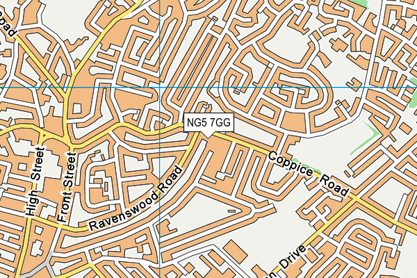 NG5 7GG map - OS VectorMap District (Ordnance Survey)