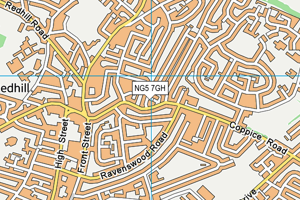 NG5 7GH map - OS VectorMap District (Ordnance Survey)