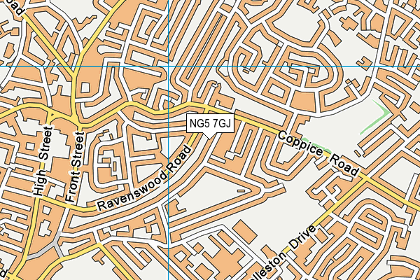 NG5 7GJ map - OS VectorMap District (Ordnance Survey)