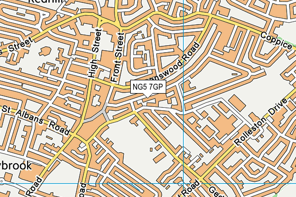 NG5 7GP map - OS VectorMap District (Ordnance Survey)