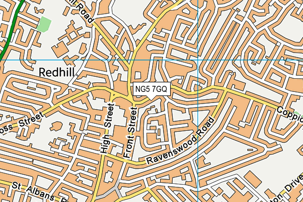 NG5 7GQ map - OS VectorMap District (Ordnance Survey)