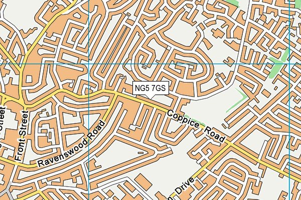 NG5 7GS map - OS VectorMap District (Ordnance Survey)