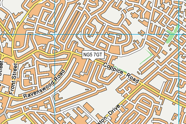 NG5 7GT map - OS VectorMap District (Ordnance Survey)