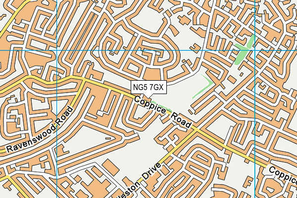 NG5 7GX map - OS VectorMap District (Ordnance Survey)