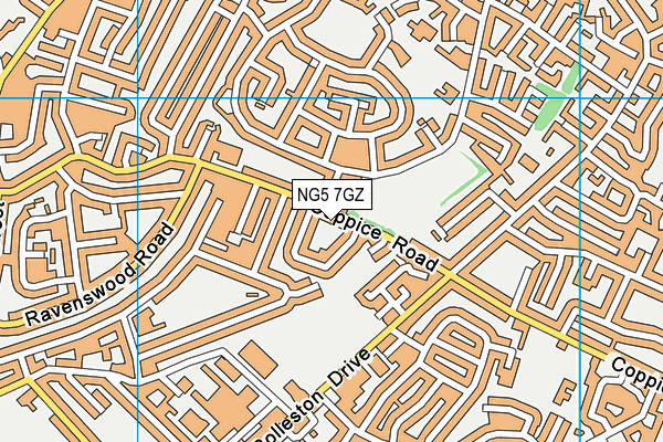 NG5 7GZ map - OS VectorMap District (Ordnance Survey)