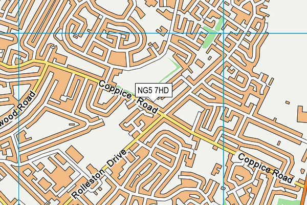 NG5 7HD map - OS VectorMap District (Ordnance Survey)