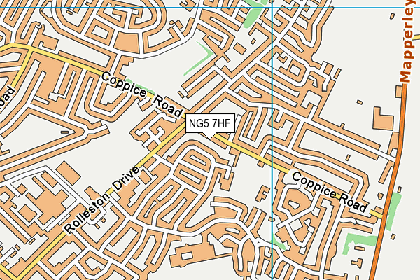 NG5 7HF map - OS VectorMap District (Ordnance Survey)