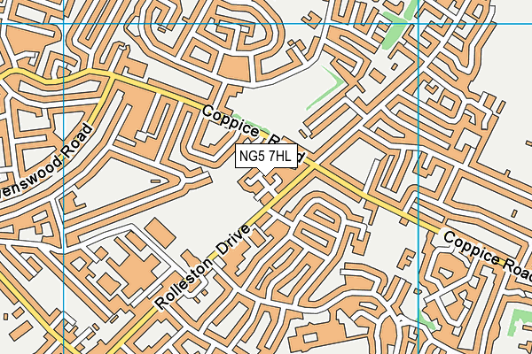 NG5 7HL map - OS VectorMap District (Ordnance Survey)