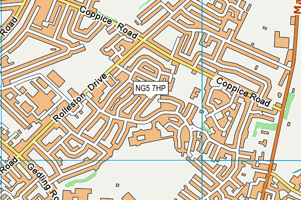 NG5 7HP map - OS VectorMap District (Ordnance Survey)