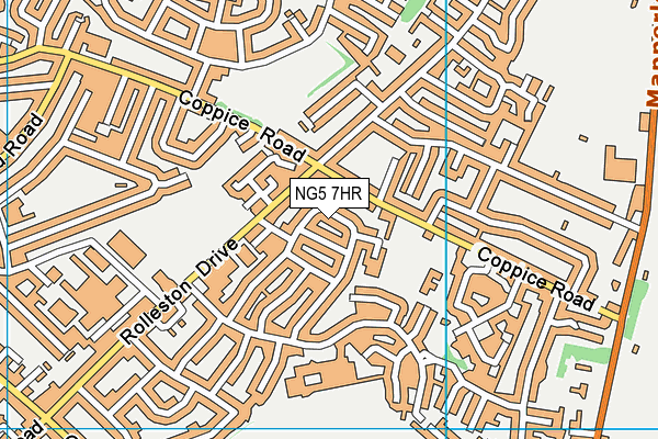 NG5 7HR map - OS VectorMap District (Ordnance Survey)