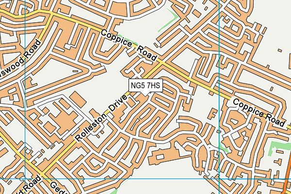 NG5 7HS map - OS VectorMap District (Ordnance Survey)