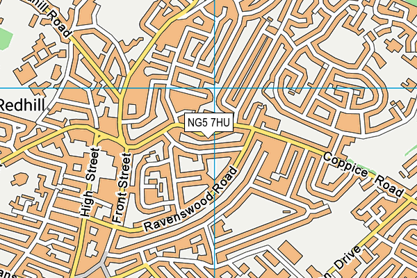 NG5 7HU map - OS VectorMap District (Ordnance Survey)