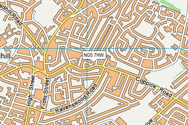 NG5 7HW map - OS VectorMap District (Ordnance Survey)