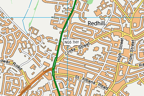 NG5 7HY map - OS VectorMap District (Ordnance Survey)