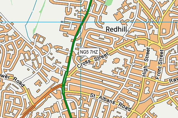 NG5 7HZ map - OS VectorMap District (Ordnance Survey)