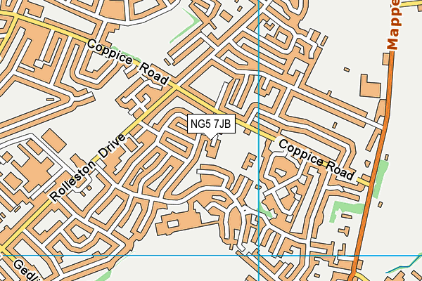 NG5 7JB map - OS VectorMap District (Ordnance Survey)