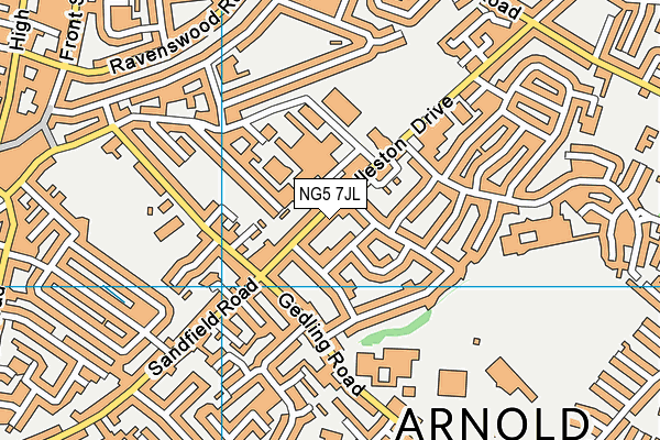 NG5 7JL map - OS VectorMap District (Ordnance Survey)