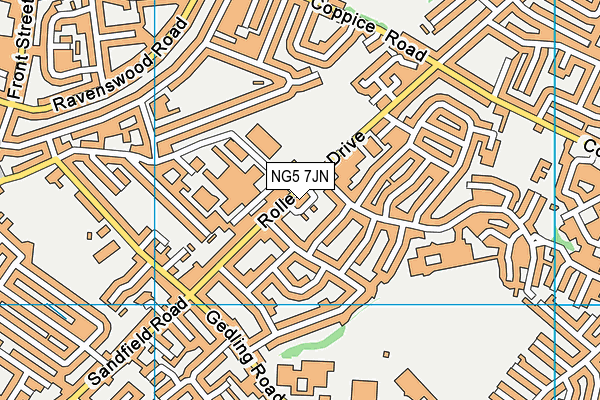 NG5 7JN map - OS VectorMap District (Ordnance Survey)