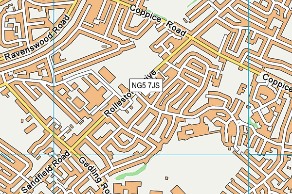 NG5 7JS map - OS VectorMap District (Ordnance Survey)