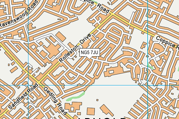 NG5 7JU map - OS VectorMap District (Ordnance Survey)