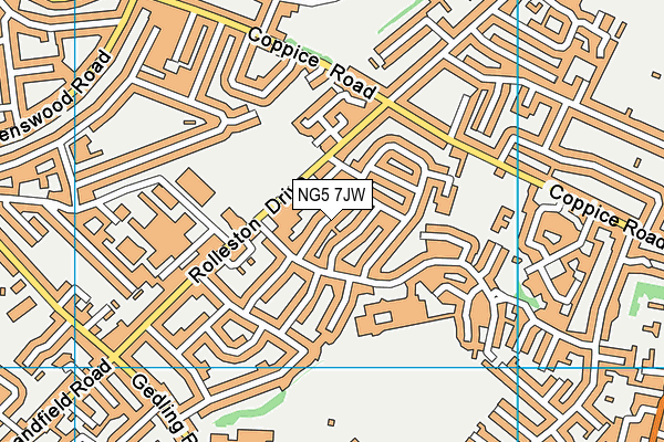 NG5 7JW map - OS VectorMap District (Ordnance Survey)