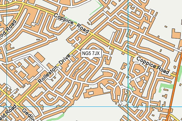 NG5 7JX map - OS VectorMap District (Ordnance Survey)