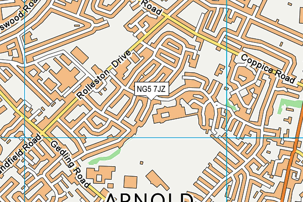 NG5 7JZ map - OS VectorMap District (Ordnance Survey)