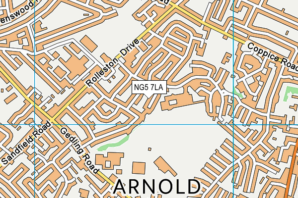 NG5 7LA map - OS VectorMap District (Ordnance Survey)