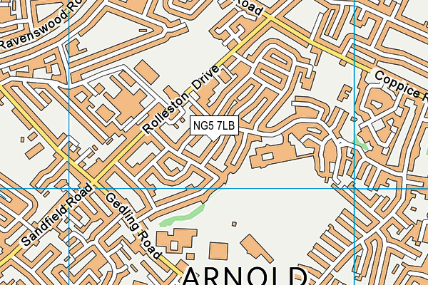 NG5 7LB map - OS VectorMap District (Ordnance Survey)