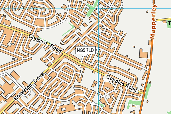 NG5 7LD map - OS VectorMap District (Ordnance Survey)