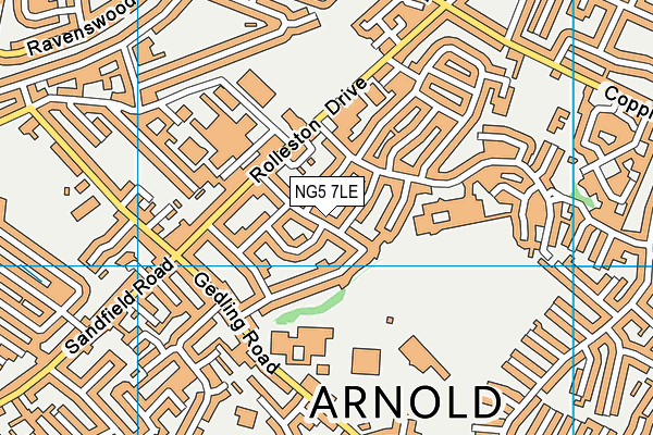 NG5 7LE map - OS VectorMap District (Ordnance Survey)