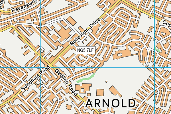 NG5 7LF map - OS VectorMap District (Ordnance Survey)