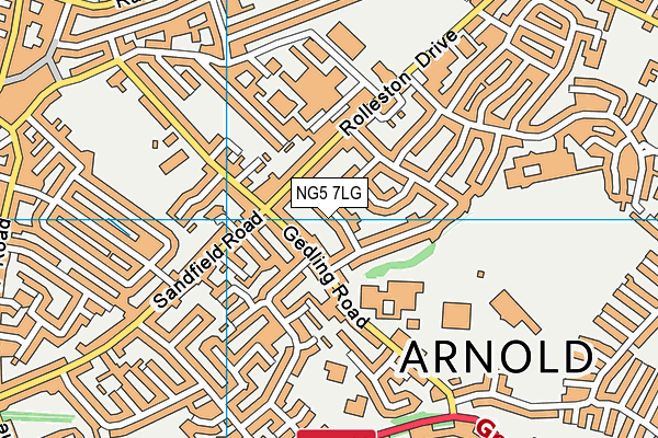 NG5 7LG map - OS VectorMap District (Ordnance Survey)