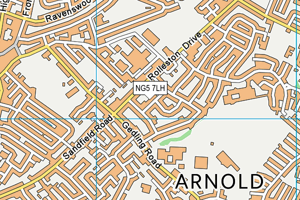 NG5 7LH map - OS VectorMap District (Ordnance Survey)