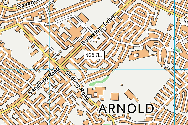 NG5 7LJ map - OS VectorMap District (Ordnance Survey)